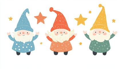 Collection of cute gnome character.