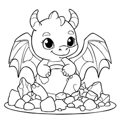 coloring page baby dragon