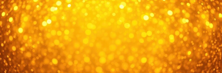 Shimmering golden background with twinkling lights and soft bokeh effect, golden, festive