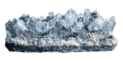 Crystal Formation Cluster With Natural Texture Isolated on Transparent Background