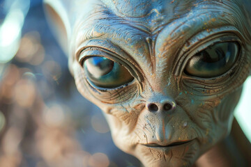 Image of extraterrestrial alien invading earth exploring city generative AI