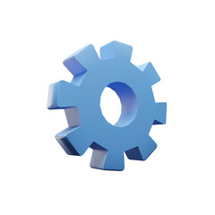 Team, technical support, gear 3d icon render illustration Isolated on Transparent Png Background