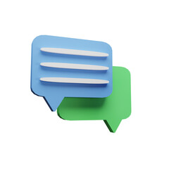 3d Chat bubble. Talk, dialogue, messenger or online 3d icon render illustration Isolated on Transparent Png Background