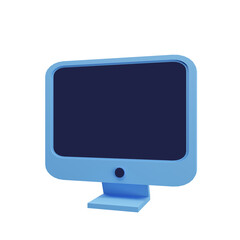 Monitor computer 3d icon render illustration Isolated on Transparent Png Background