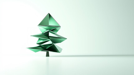 A polygonal tree shape and heart icon , Art of origami paper and recycle material concept, can use for any project item template , vector art and illustration. Generative AI.