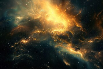 Glowing Nebula and Gaseous Space Clouds