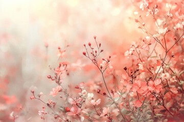 Soft, pink flowers with a blurry background.