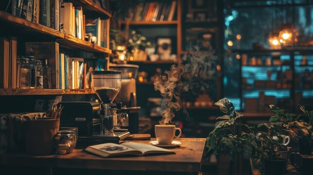 Intimate coffee experience urban lifestyle photography in a warm relaxing atmosphere