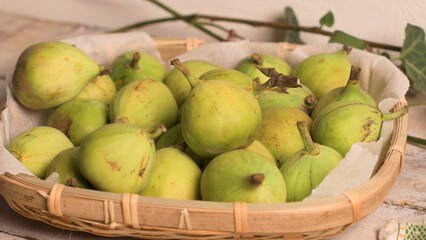 Delicious figs on kitchen coutertop