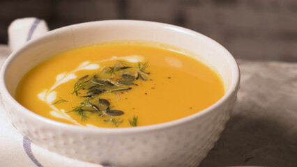 Homemade pumpkin soup