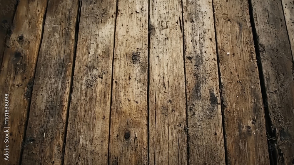 Poster video background consists of old worn rustic wooden planks, creating a seamless visual experience wi