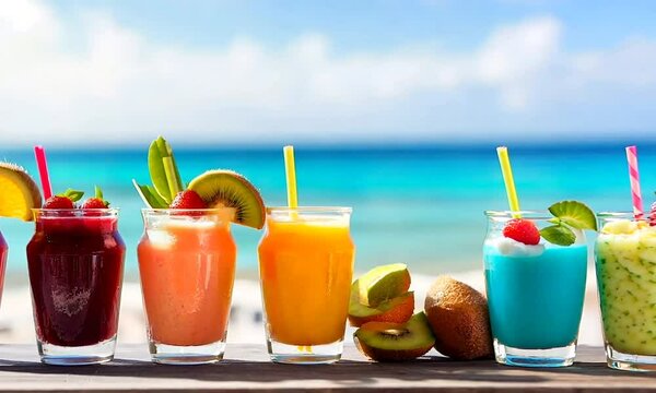 cocktail drink in glass on color background	
