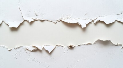 Obraz premium Torn edge of surgical tape on a light background creates a unique visual. This surgical tape detail emphasizes texture and adds interest, perfect for creative projects. Copy space available.