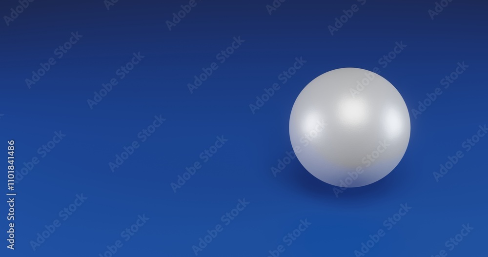 Poster isolated realistic white sphere with shadow. located on the right side of the scene. 3d illustration
