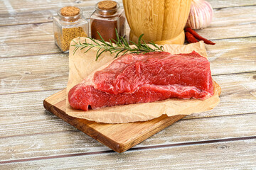 Raw beef flesh for cooking