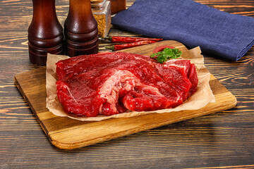 Raw beef meat piece for cooking