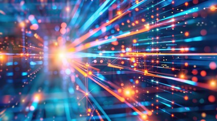 Naklejka premium Focused Laser Beam Piercing Transparent Material, Symbolizing Innovation in Technology and Precision