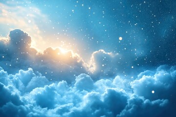 A beautiful sky with clouds and stars.