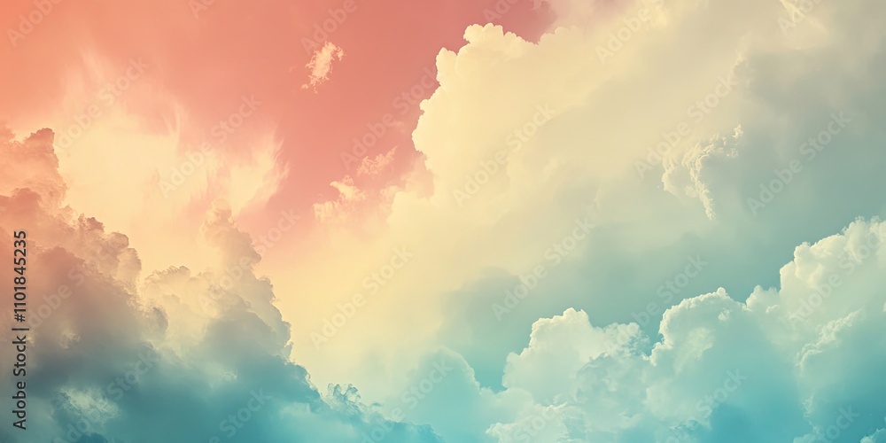 Poster a backdrop featuring a distorted effect, showcasing clouds and the sky in a blurred appearance, crea