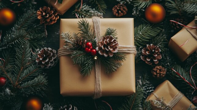 Elegant Christmas card design with holiday motifs, customizable options for text and layout, creating a personalized greeting for festive celebrations