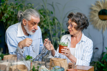 master class on creating compositions with plants for elderly people happy old age elderly couple pleasant memories leisure time in old age