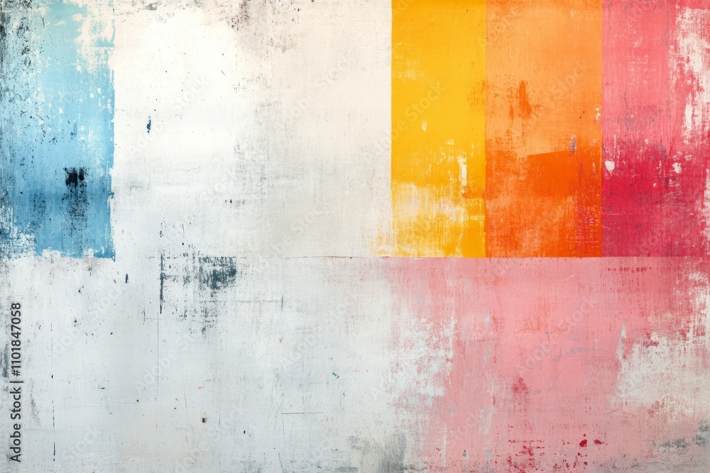 Poster modern abstract art with vibrant colors and textured patterns on canvas background