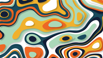 Realistic relief abstract  paper cut background vector. Multi color papercut wave patter.