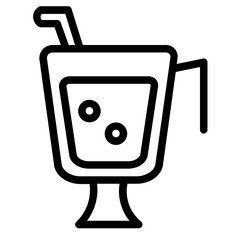 Drink Fall Juice Line Icon