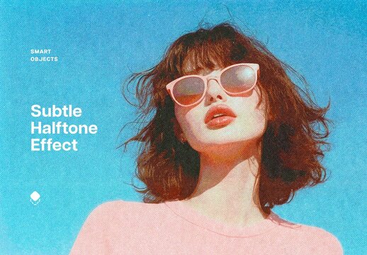 Subtle Halftone Photo Effect Mockup
