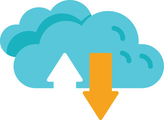 Up and down arrows representing uploading and downloading data for cloud storage