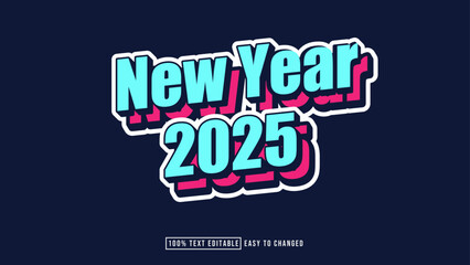 Simple new year blue and pink text effect