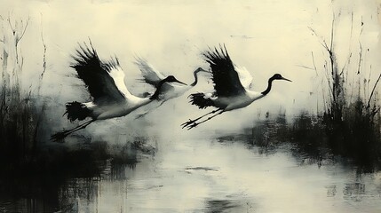 Cranes in flight
