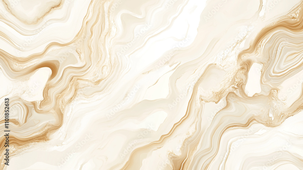 Aufkleber elegant beige and cream marble pattern with flowing lines and subtle tones