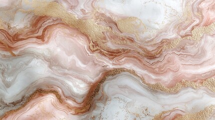 Elegant Abstract Marble Background with Soft Pink and White Swirls Enhanced by Delicate Gold Accents for Modern Decor and Design Projects
