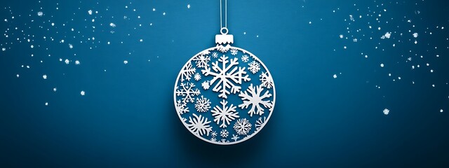 A blue Christmas ornament featuring detailed snowflake cutouts on a vibrant background, exemplifying holiday spirit and creativity. Perfect for festive decorations and celebrating the season's joy,



