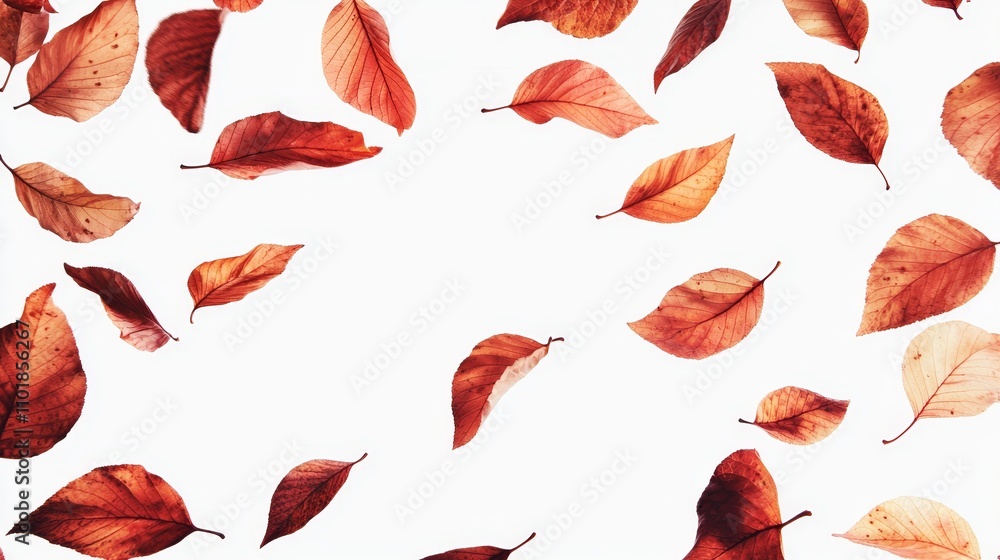 Poster isolated autumn colored leaf over a transparent background