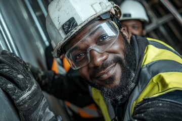 An industry technician, wearing a safety helmet, engages in maintenance and equipment inspection at a factory, showcasing the engineering tasks in manufacturing and construction technology.