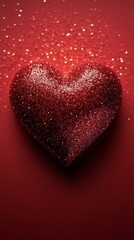 Obraz premium Glittering red heart symbolizes love and celebration during festive occasions
