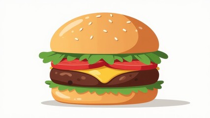 Delicious burger illustration isolated on a white background