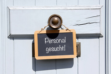 personal gesucht - tafel am türknauf
