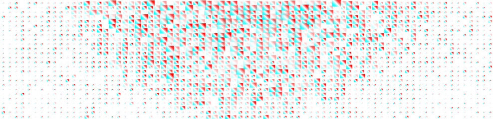 Futuristic minimal tech blue red 3d effected squares abstract background. Geometric halftone vector banner design