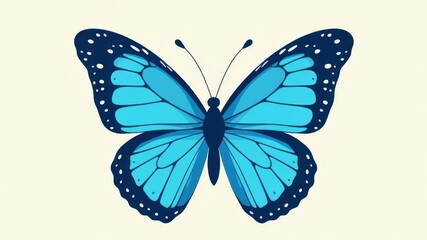Obraz premium blue butterfly on white background