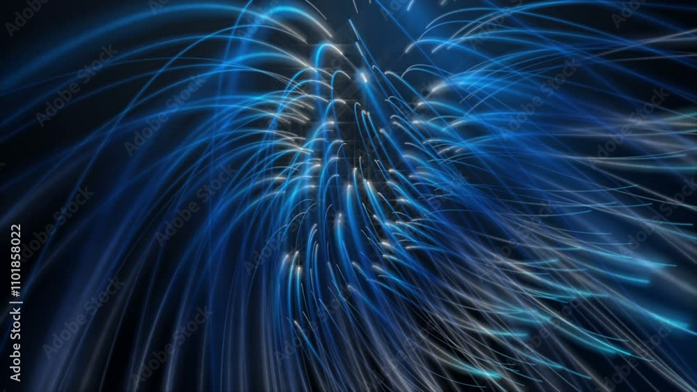 Poster futuristic video animation with stripe wave object in slow motion, 4096x2304 loop 4k