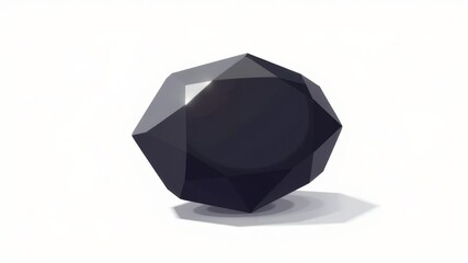 Naklejka premium Black obsidian gem jewelry mineral white background.