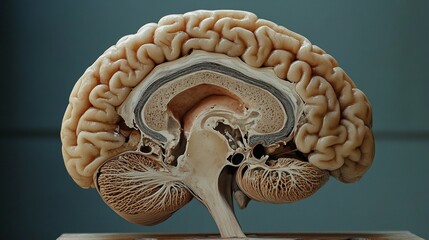 Brain anatomy: a detailed cross-section of the human brain