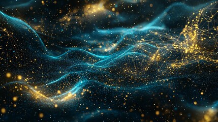 Illustration of human nerves system on a galaxy background.