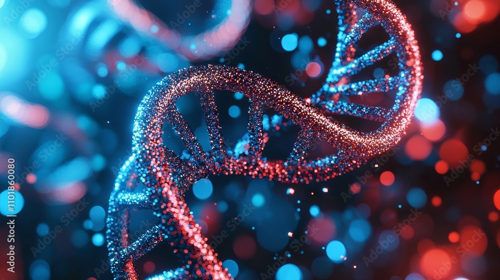 Aufkleber an attractive genomics and blockchain concept that stores information in dna sequences, bioinformati