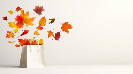 Fall shopping sales season poster background template.