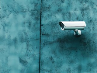 The IP security camera is installed on the modern stone wall facade, and it provides surveillance and protection for the home