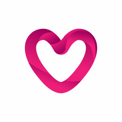 pink heart isolated on white